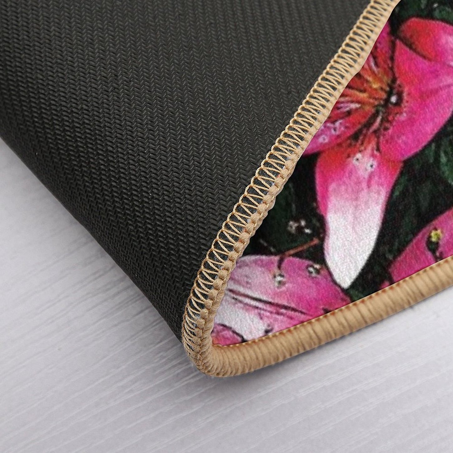 Lovely Pink Lilies in Full Bloom Water Color Long-Lasting Bath Mat