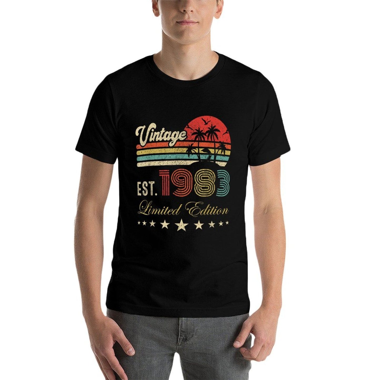 42nd Birthday Born 1983 Vintage Limited Edition 42 Birthday Heathered Texture T-Shirt