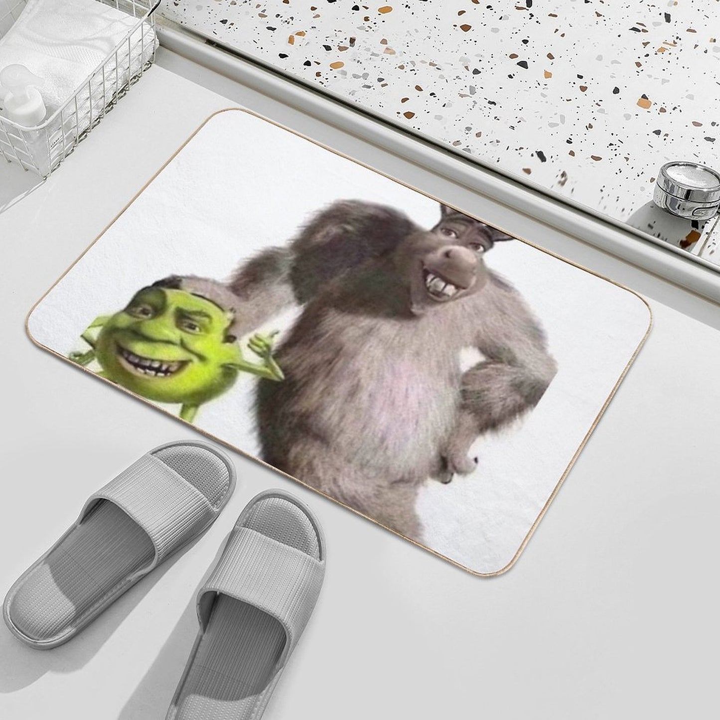 Shrek And Donkey X Monsters Inc. Easy To Clean Bath Mat