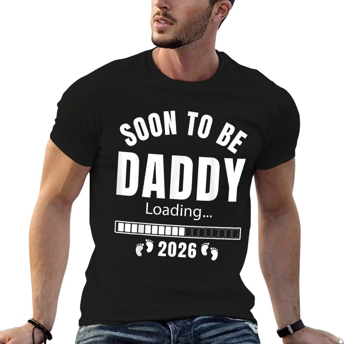 Soon To Be Daddy Est 2026 First Time Dad Promoted To Dad Heathered Texture T-Shirt