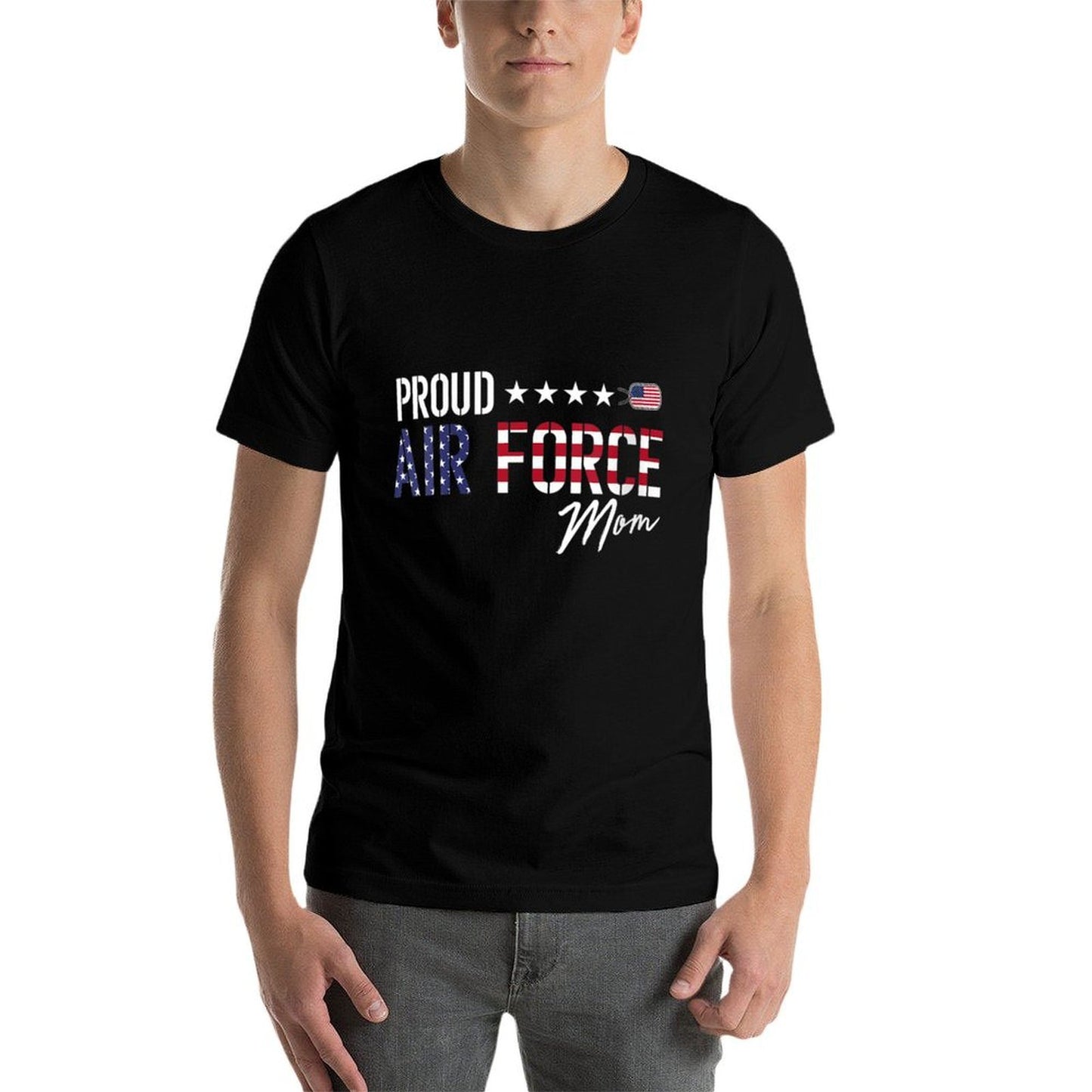 Womens US Proud Air Force Mom Trendy Pattern T-Shirt