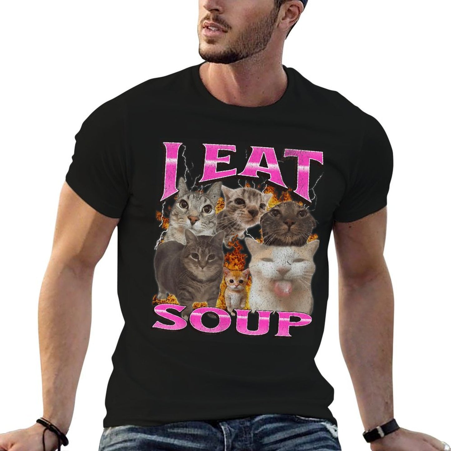 Soup Funny Cat Meme Bootleg Graphic Men Women Comfortable T-Shirt