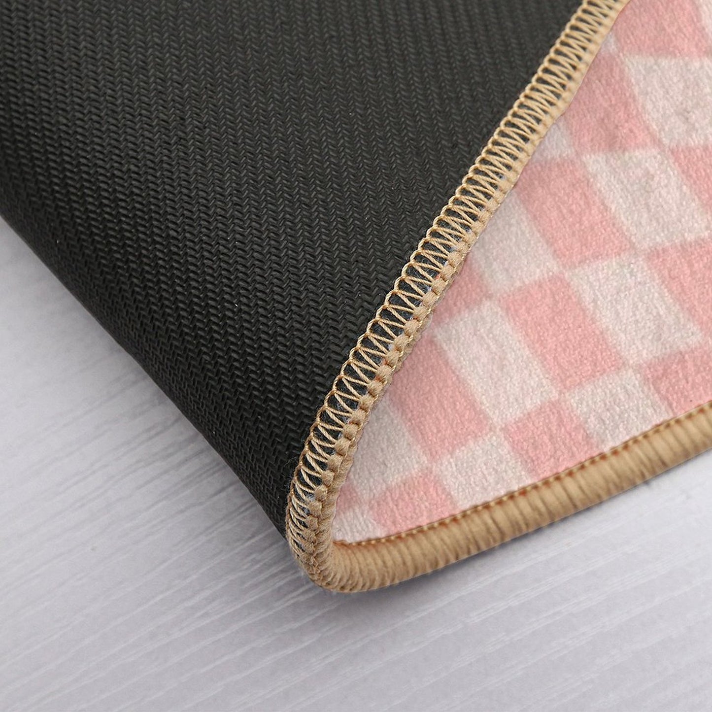 Check VII - Pink Twist Non-Slip Bath Mat
