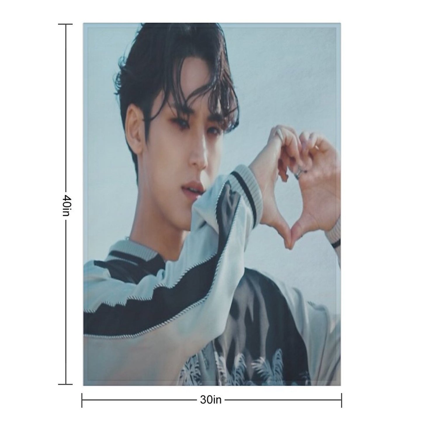 Mingyu And Heart from Hot Mv Velvety-soft Throw Blanket