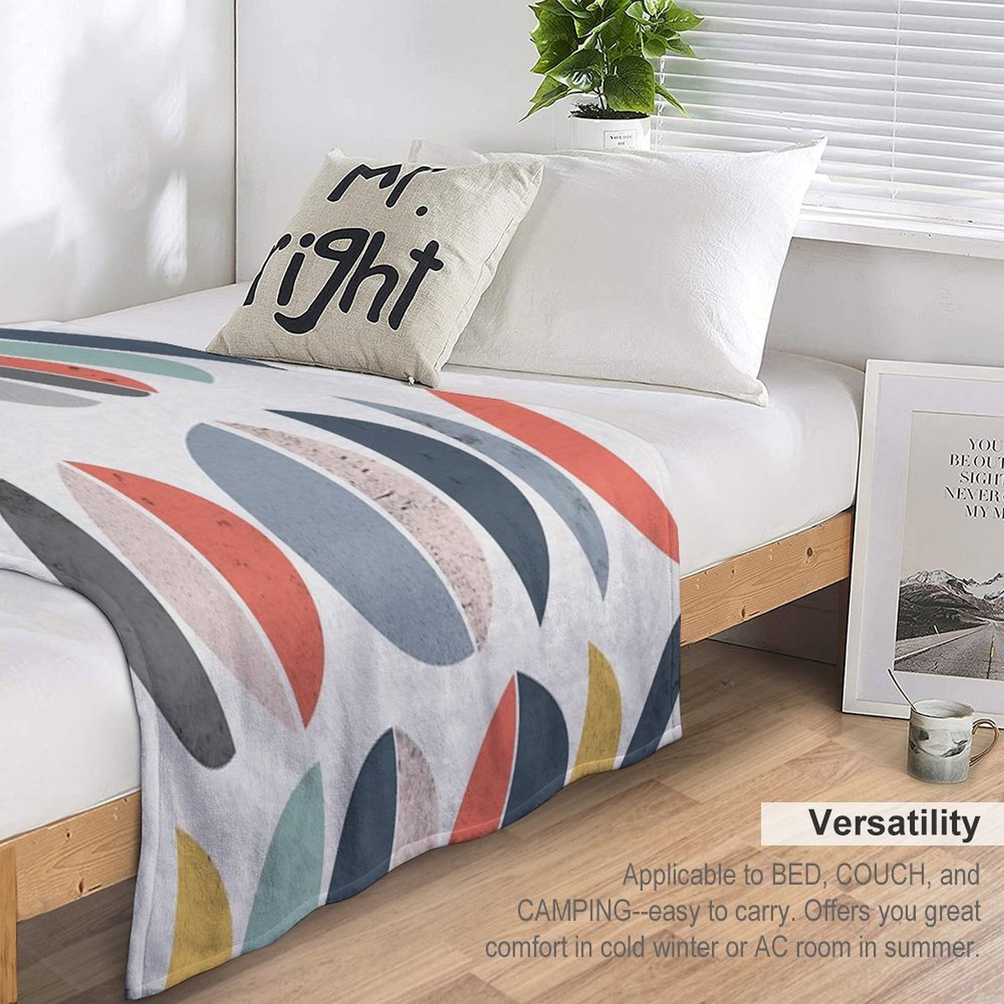 Mid Century Retro Shrink-resistant Throw Blanket