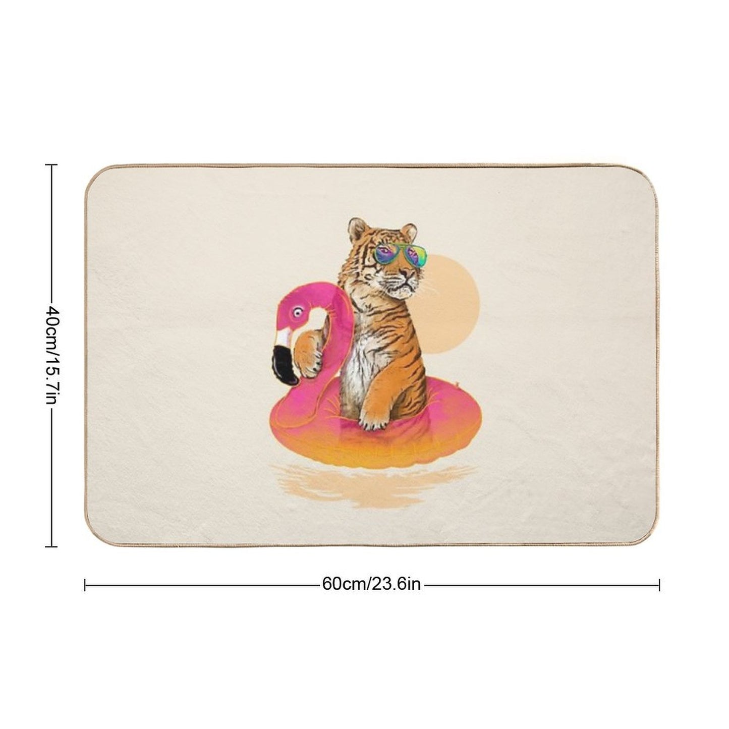 Chillin, Flamingo Tiger Durable Bath Mat