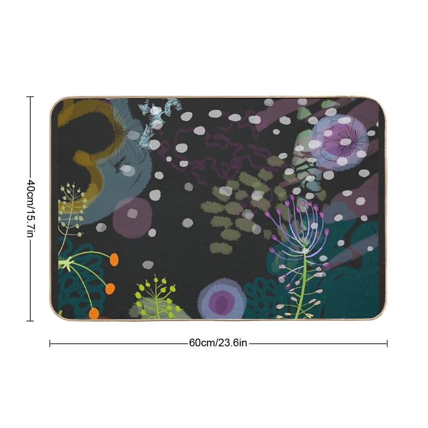 Flower And Snow Shadows Pattern Anti-Trip Bath Mat