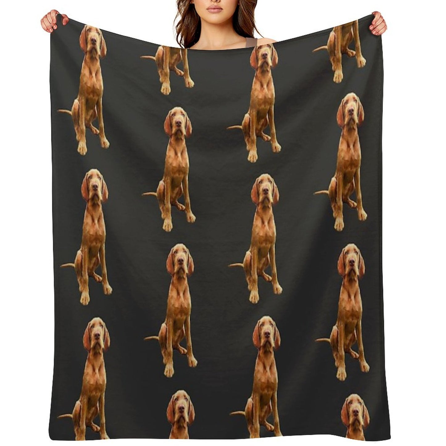 Wirehaired Vizsla - Stunning Dog! Wrinkle-free Throw Blanket