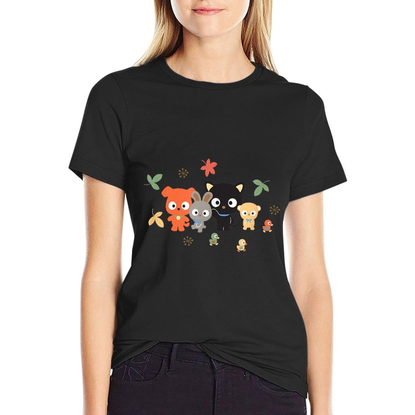 SANRIO Chococat Fall Friends Trendy Pattern T-Shirt