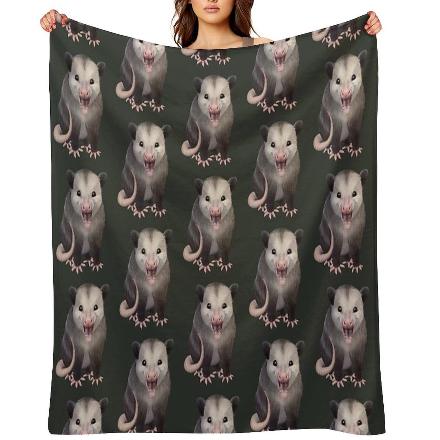 Happy Possum Eco-conscious Throw Blanket