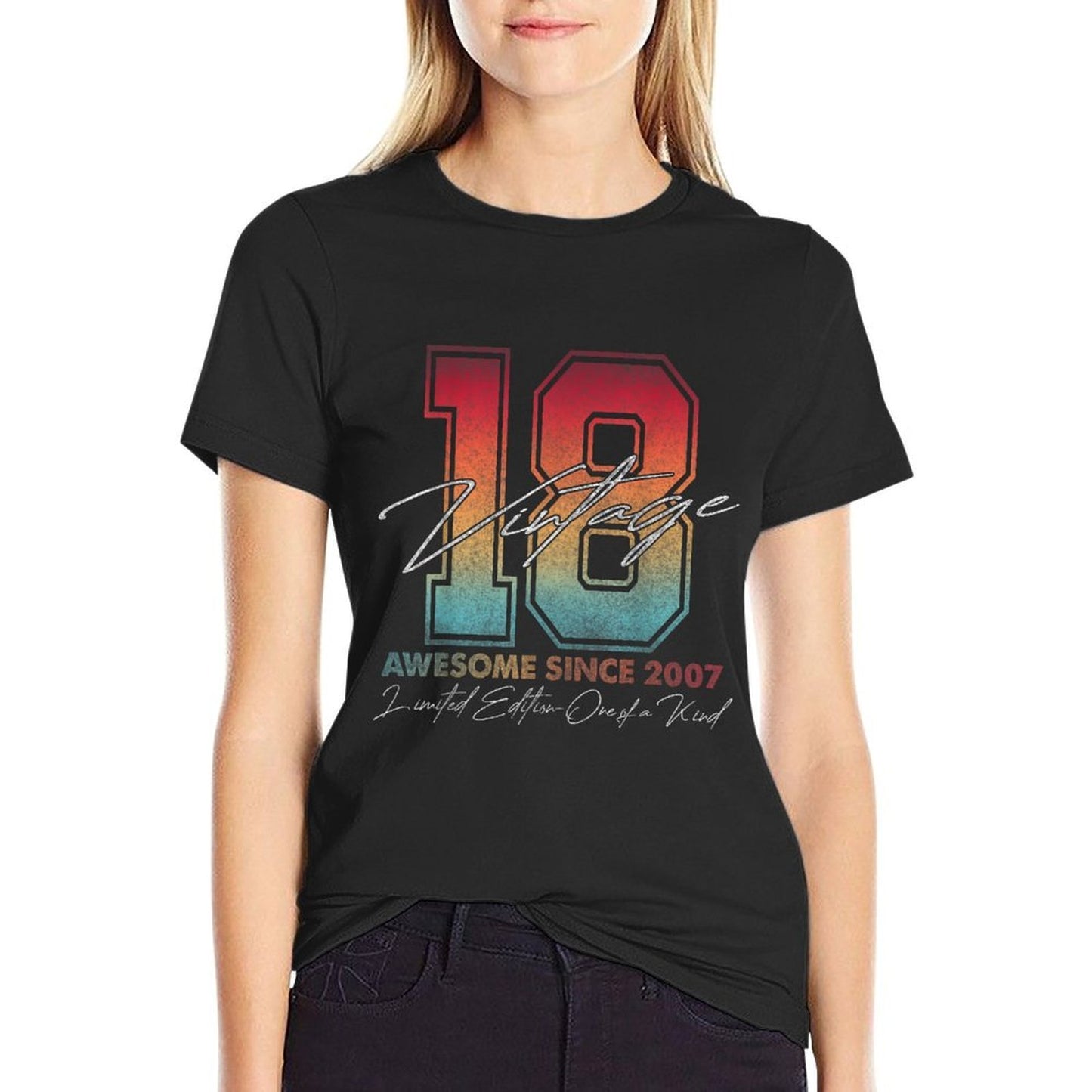 18 Year Old Gifts Vintage 2007 Limited Edition 18th Birthday Summer-ready Fabric T-Shirt