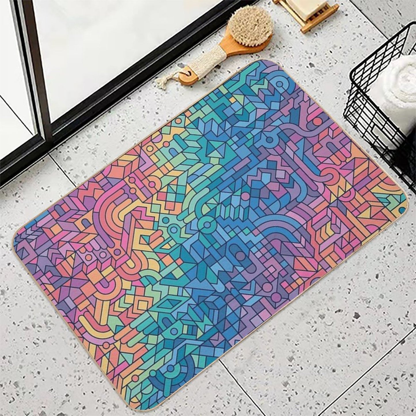 Colourful Chaos Pet-Safe Bath Mat