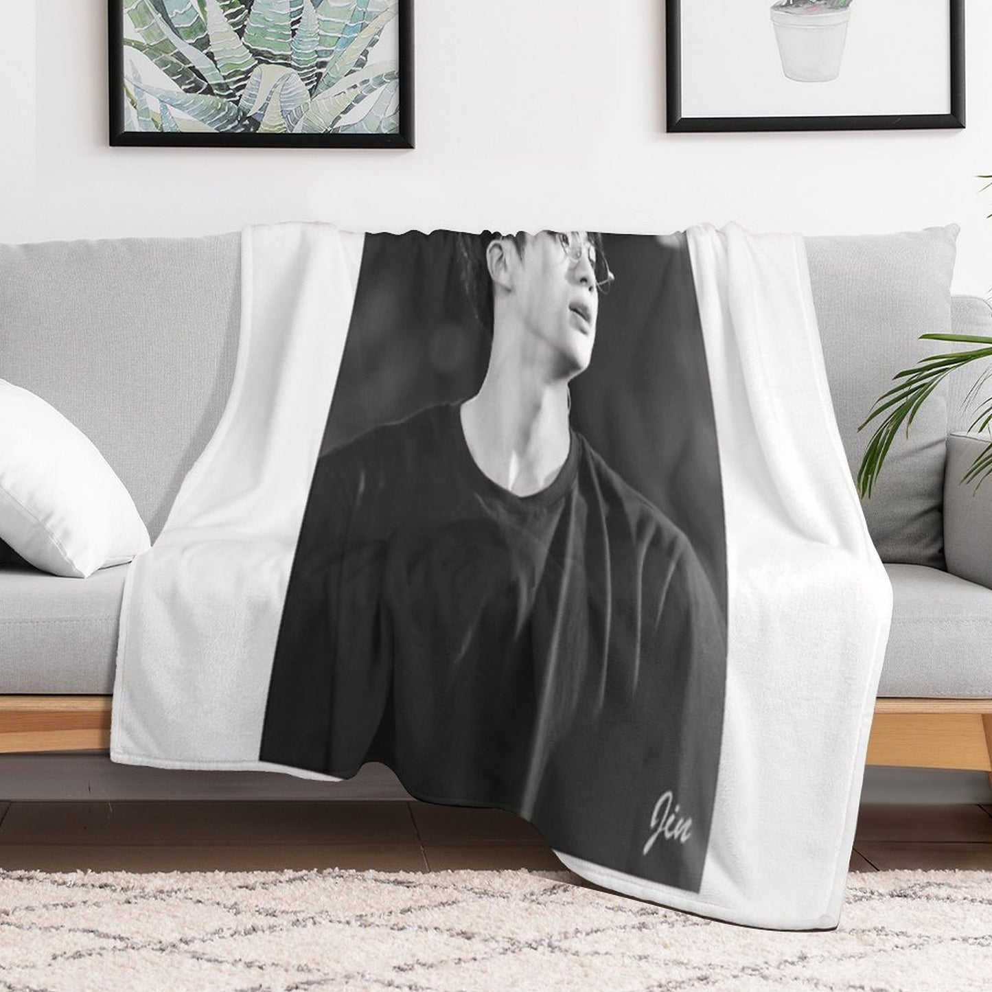 BTS Jin Sustainable Throw Blanket