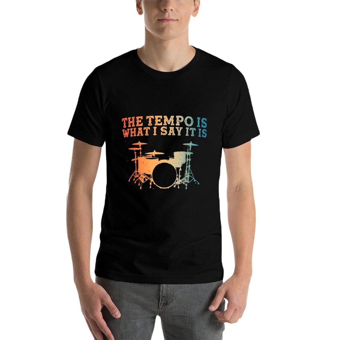 Unique Drummer Art For Men Women Percussion Drumming Drummer Fade-proof Color T-Shirt