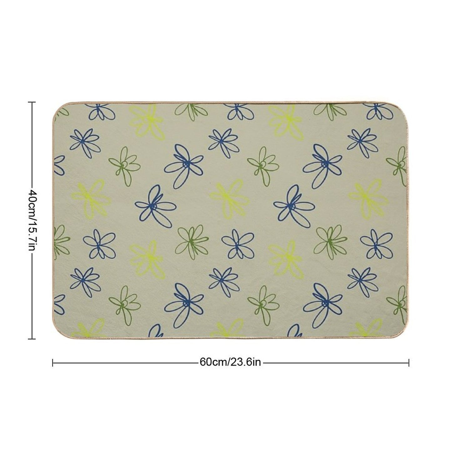 Daisy Whispers - Minimalist Leaf Pattern Pet-Safe Bath Mat
