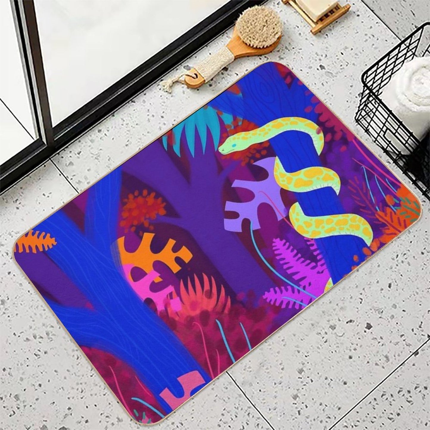 Funky Python Easy Maintenance Bath Mat