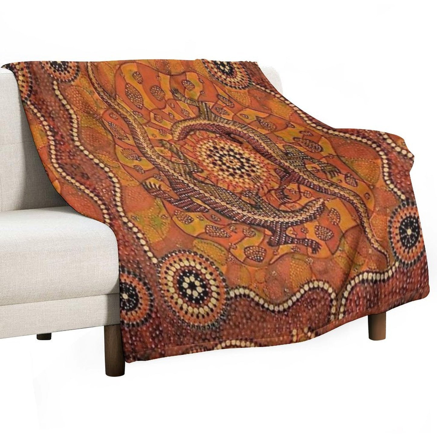 Goanna Dreaming Plush Throw Blanket