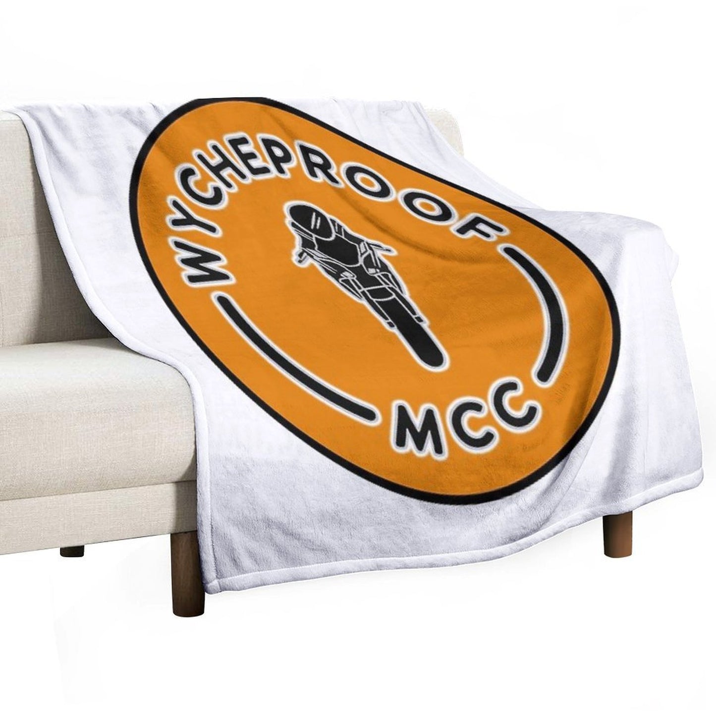 WycheproofMCC Black on Orange Sustainable Throw Blanket
