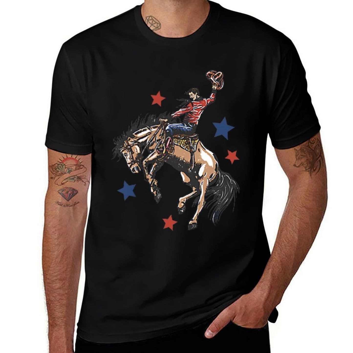 Makes America A Cowboy Again Western Life Country Cowgirls Stretchy T-Shirt