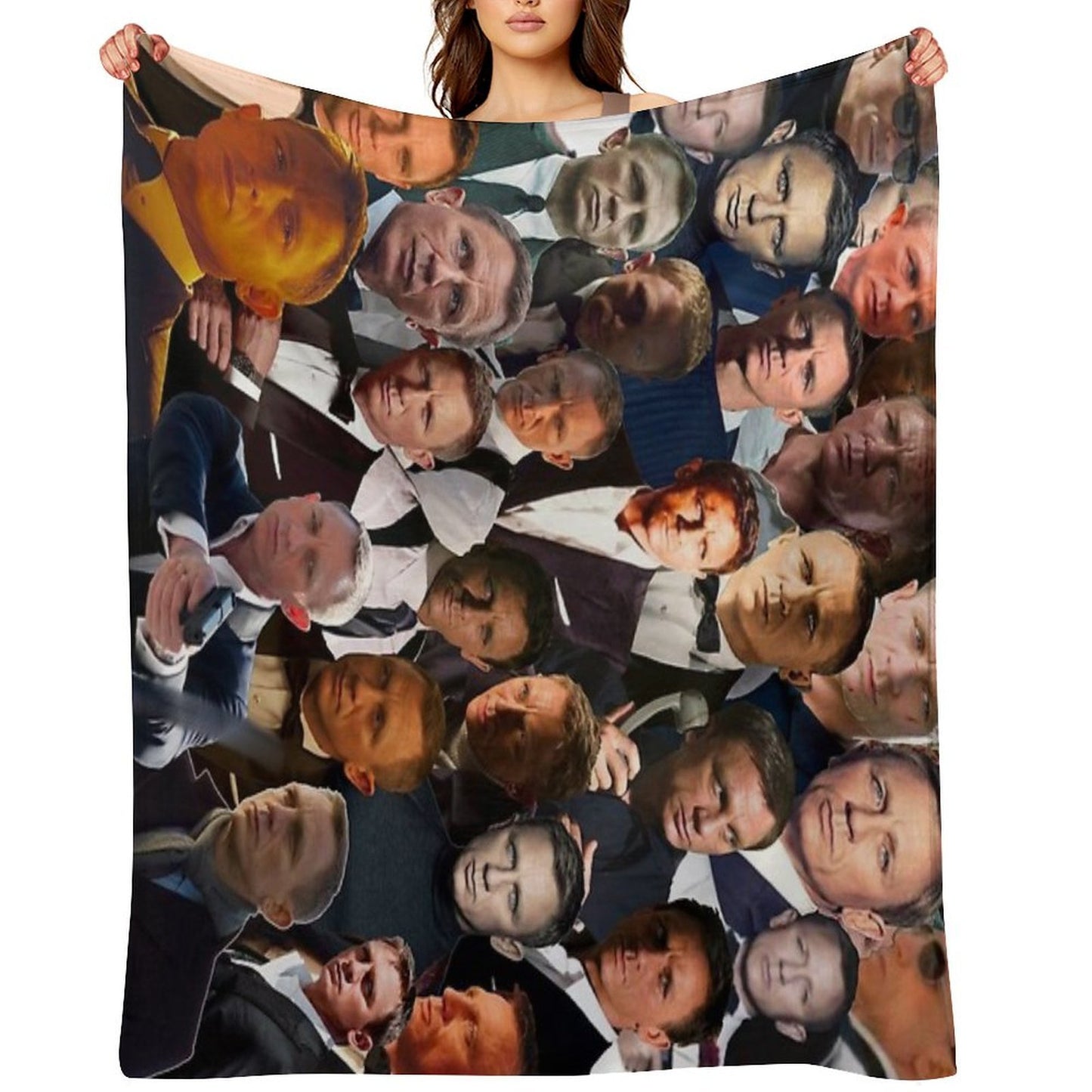 Daniel Craig Photo Collage Sustainable Throw Blanket