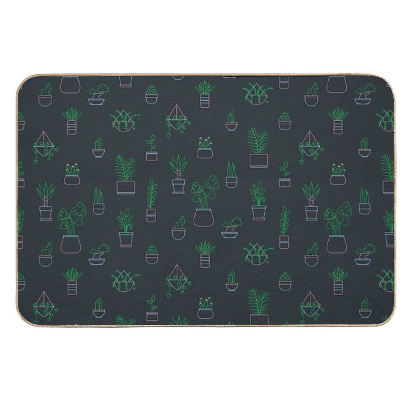Neon Plants  High-Traffic Bath Mat