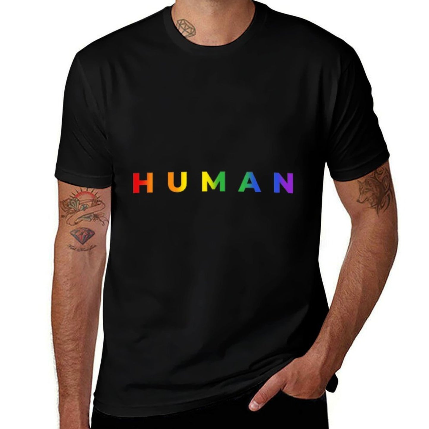 Human Rainbow Subtle Pride Month LGBT Gay Rights Equality Classic T-Shirt