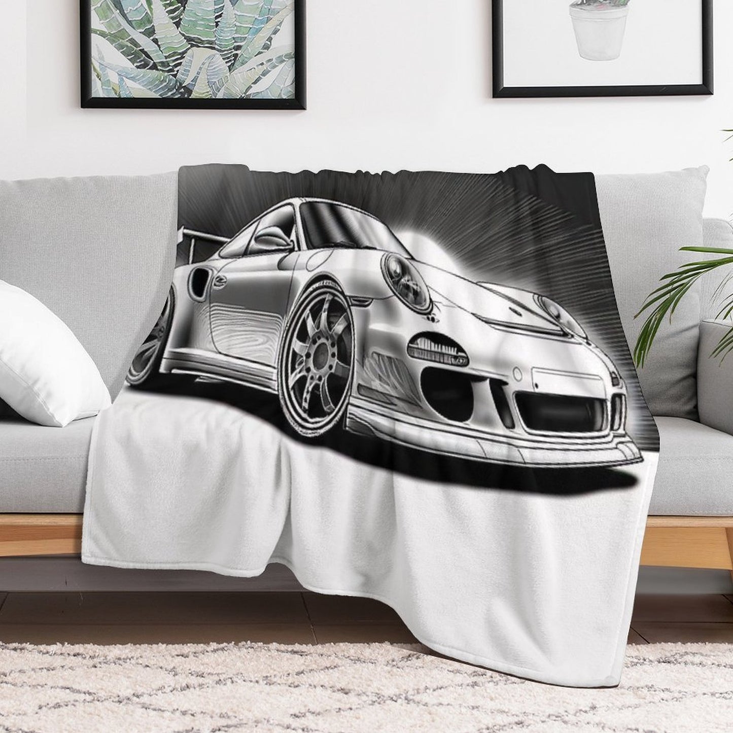 The Legend of The Porsche Brand Premium Throw Blanket