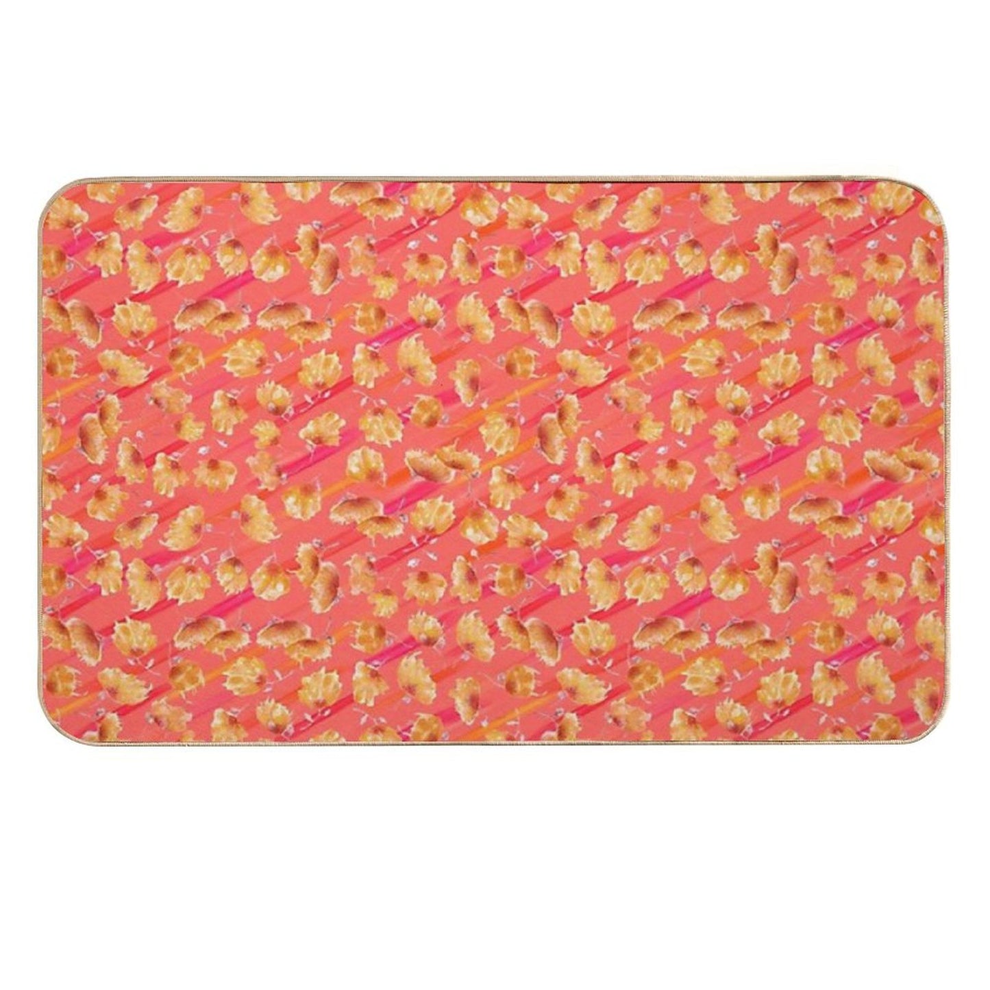 Watercolor Painted Flowers with Diagonal Accents – My Garden, My Rules, My Bloom Versatile Bath Mat