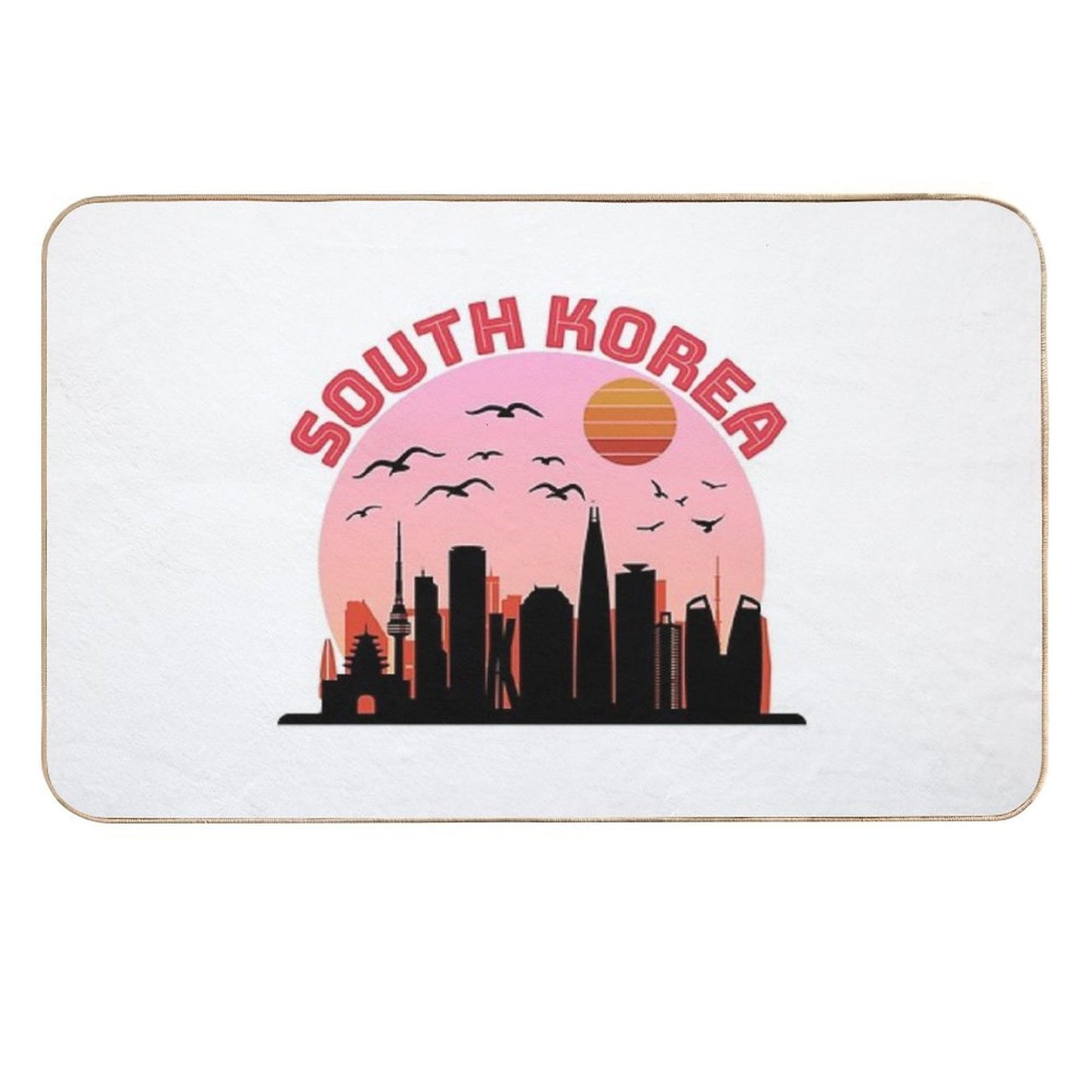 South Korea Shirt, South Korea T-shirt, South Korea Phone Case, Seoul Shirt Slip-Resistant Bath Mat