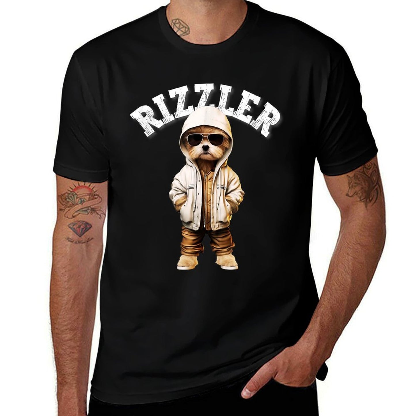 Rizzler Dog Funny W Rizz Meme Rizzler With The Rizzn for Men Women Kids  Oversized Silhouette T-Shirt