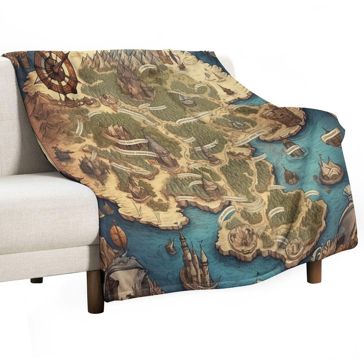 Dnd Fantasy Map Versatility Throw Blanket