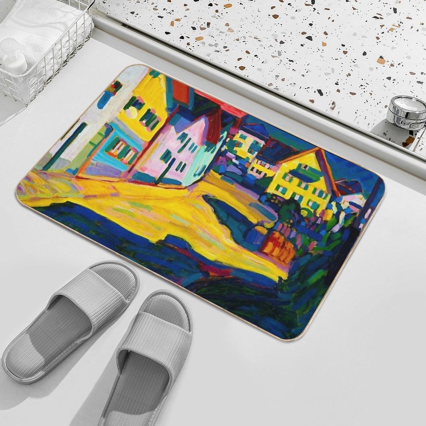 Houses at Murnau by Kandinsky Multi-Purpose Bath Mat