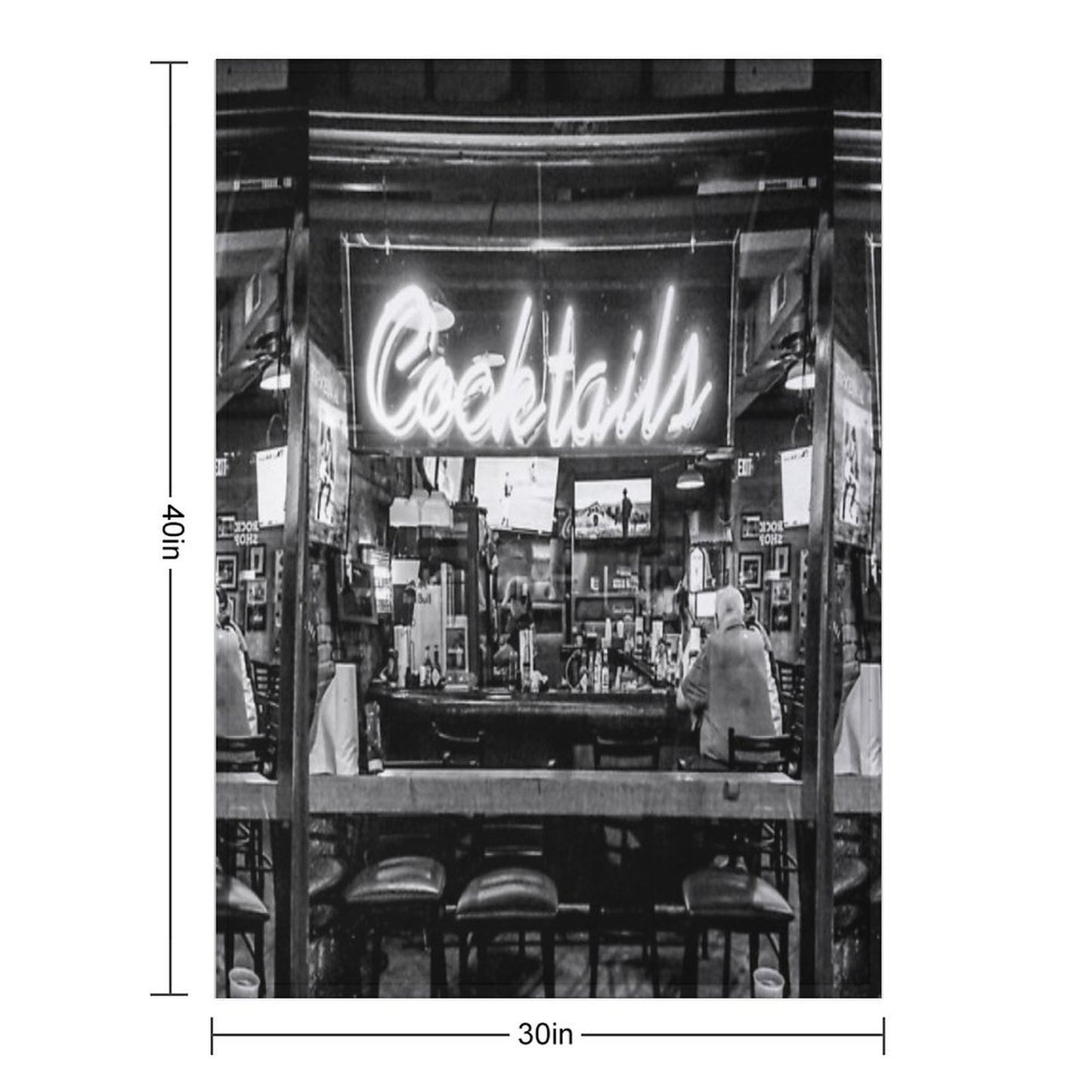 Cocktails in Neon Shrink-resistant Throw Blanket