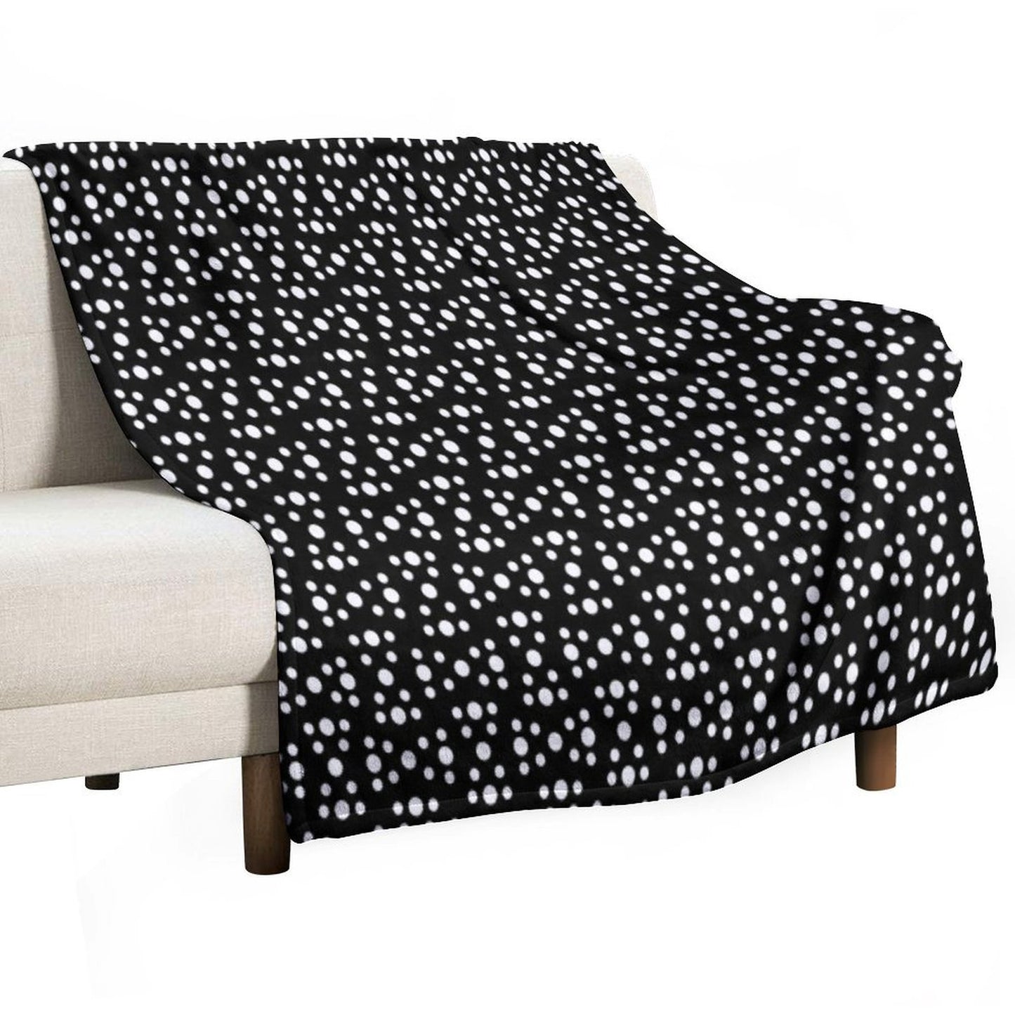 Geometric Dotted Line Pattern No.6 Black And White Gift-ready Throw Blanket