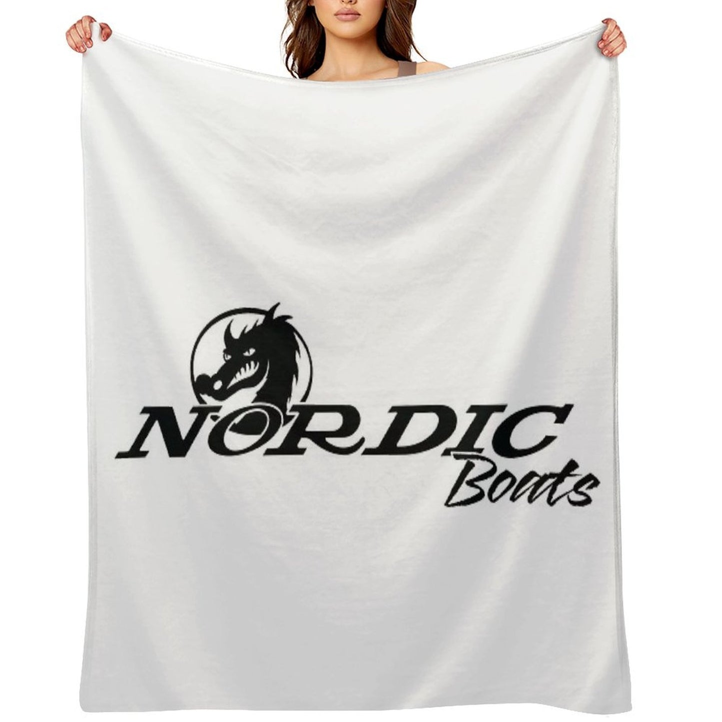 Nordic Boats Logo Plush Throw Blanket