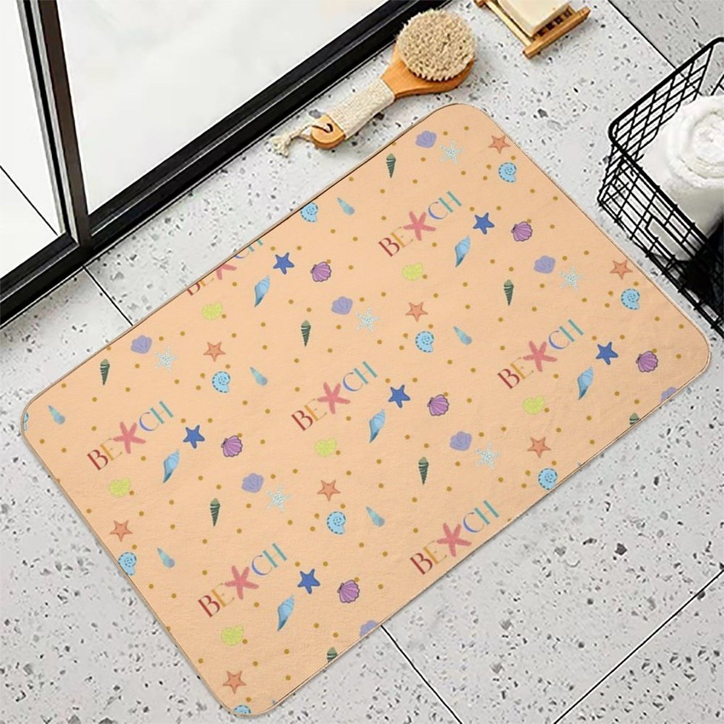 A Day on The Beach Easy Maintenance Bath Mat