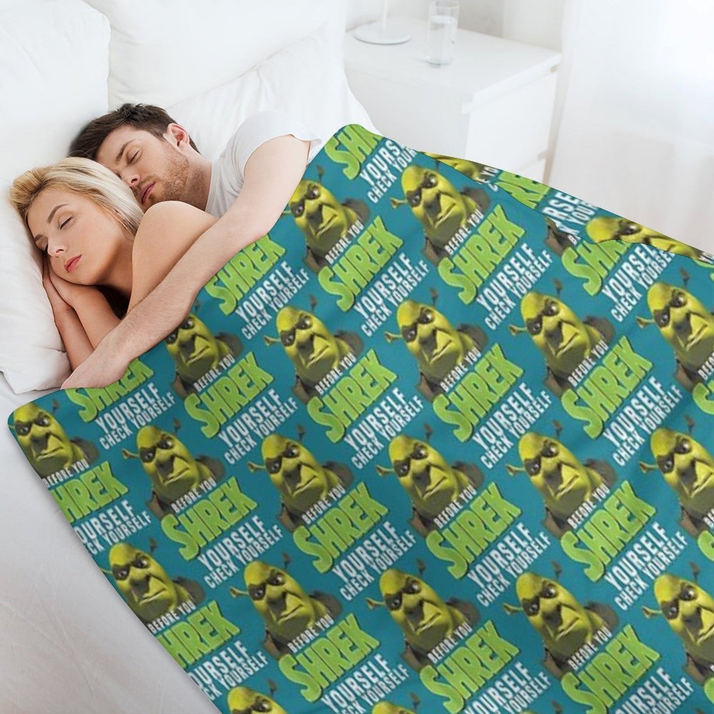 Sexy Shrek Shrek Meme Face Shrek Wazowski Lightweight Throw Blanket