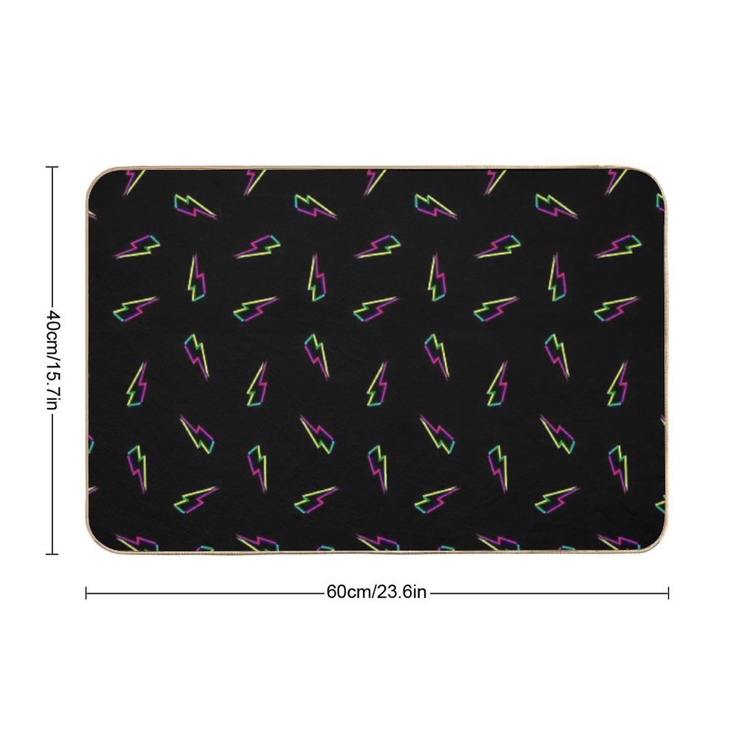CMYK Lightning (black) Durable Bath Mat