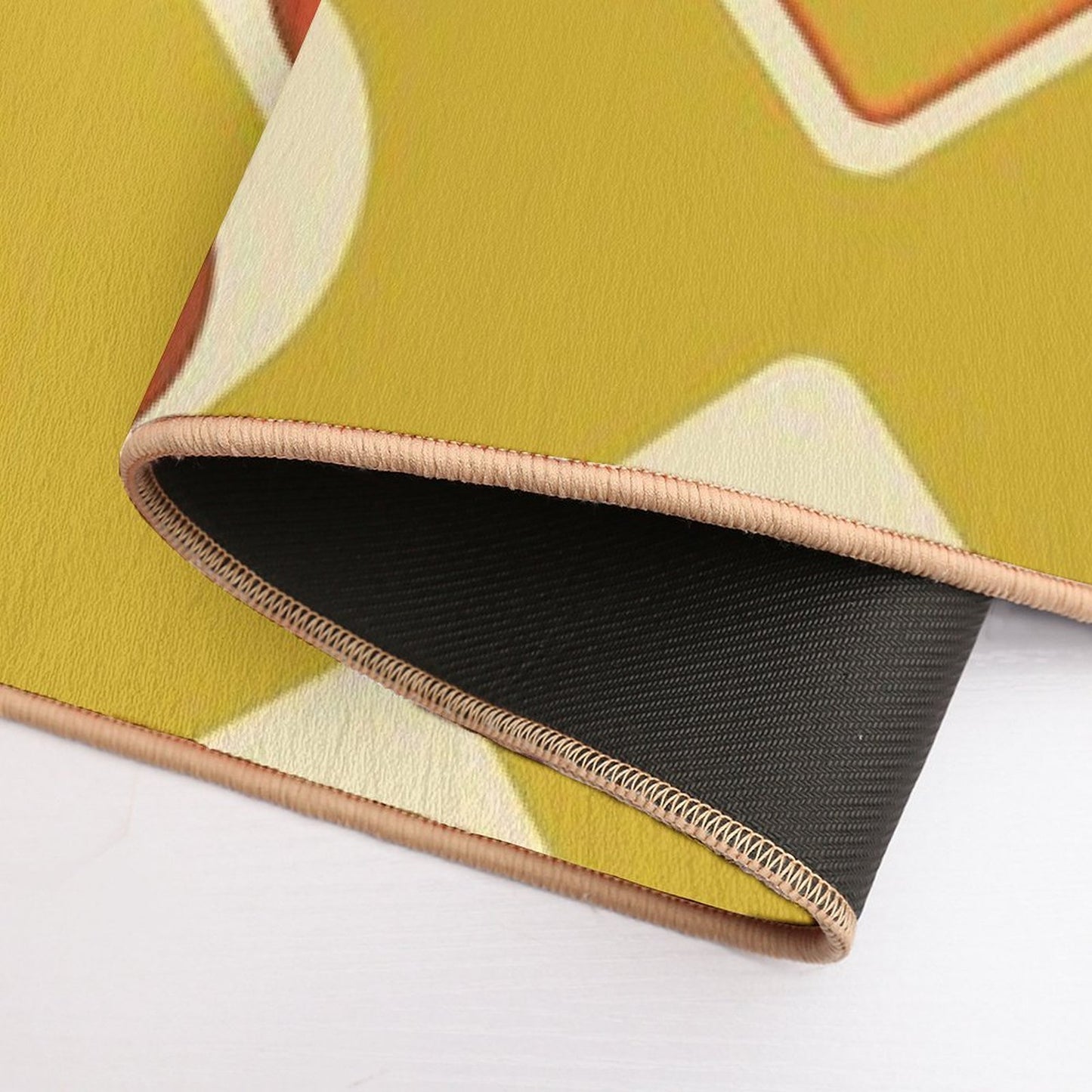 Mid-Century Modern Goldenrod And Cream Tear Drop Rapid-Drying Bath Mat