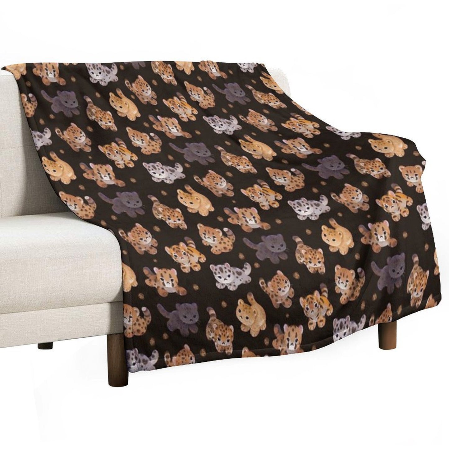 The Year of Big Cat Cubs - Dark All-season Throw Blanket