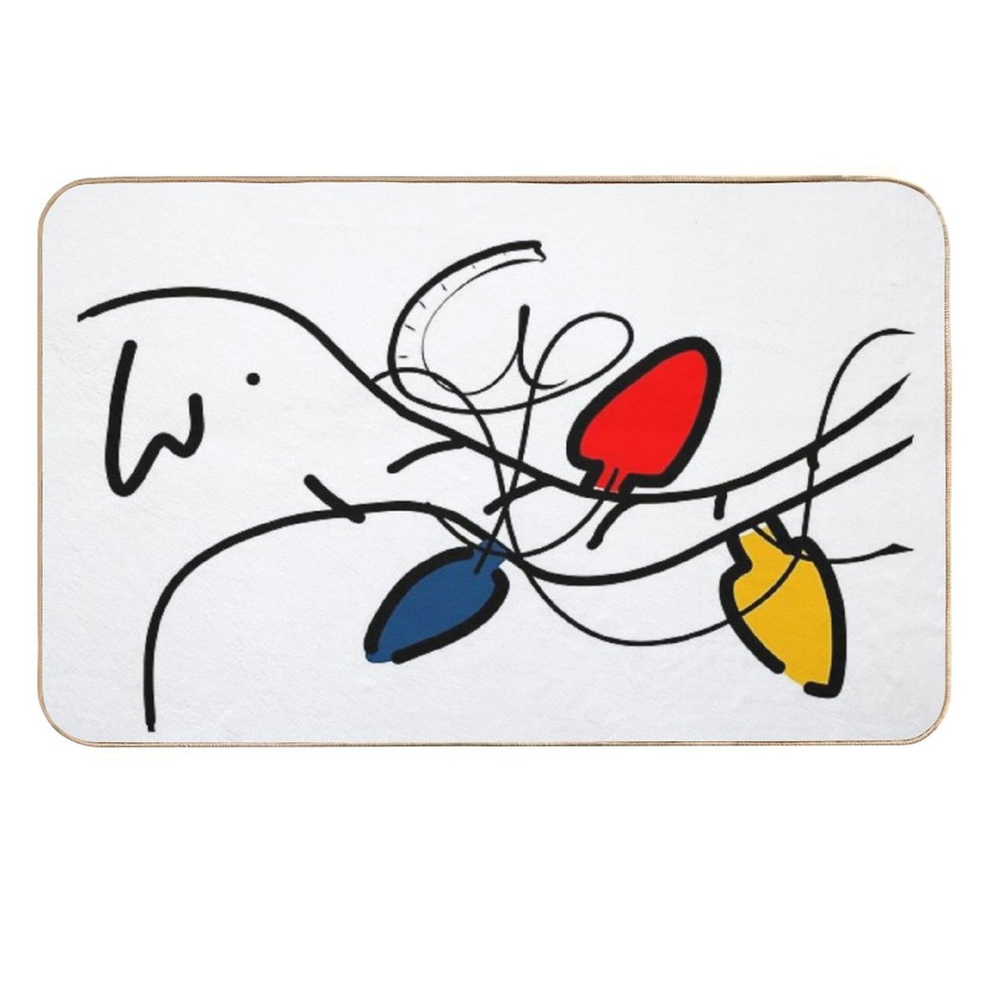 Elephant Christmas Lights 1 Easy Maintenance Bath Mat