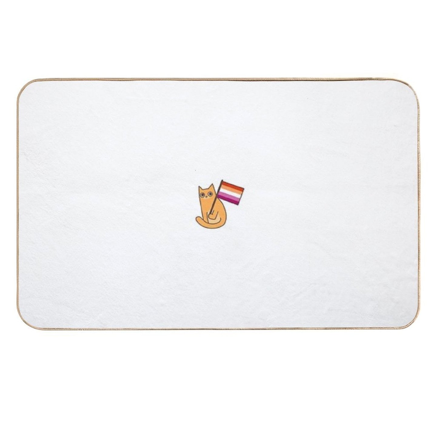Lesbian Pride Flag Ginger Cat Sticker WLW Toxin-Free Bath Mat