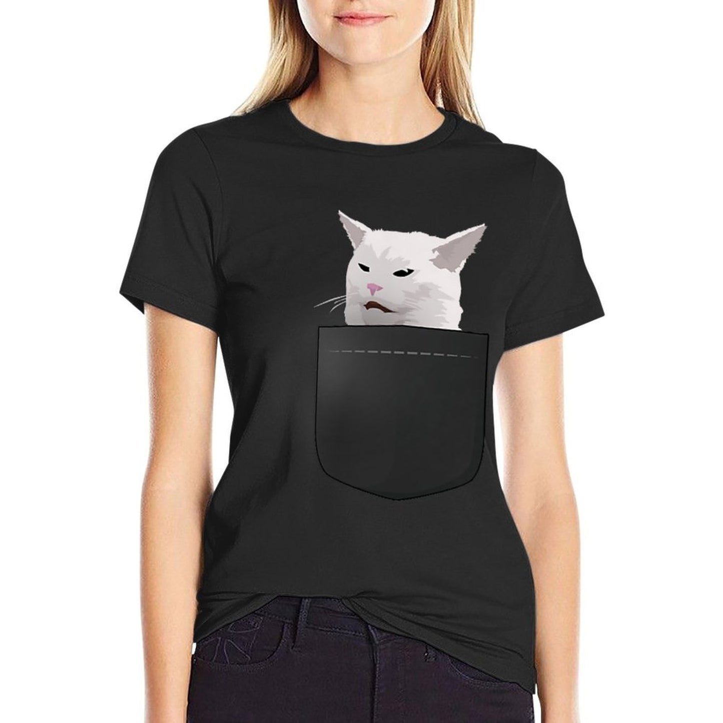 Woman Yelling at A Cat Meme Funny Cat In Pocket Gift Wrinkle-resistant T-Shirt