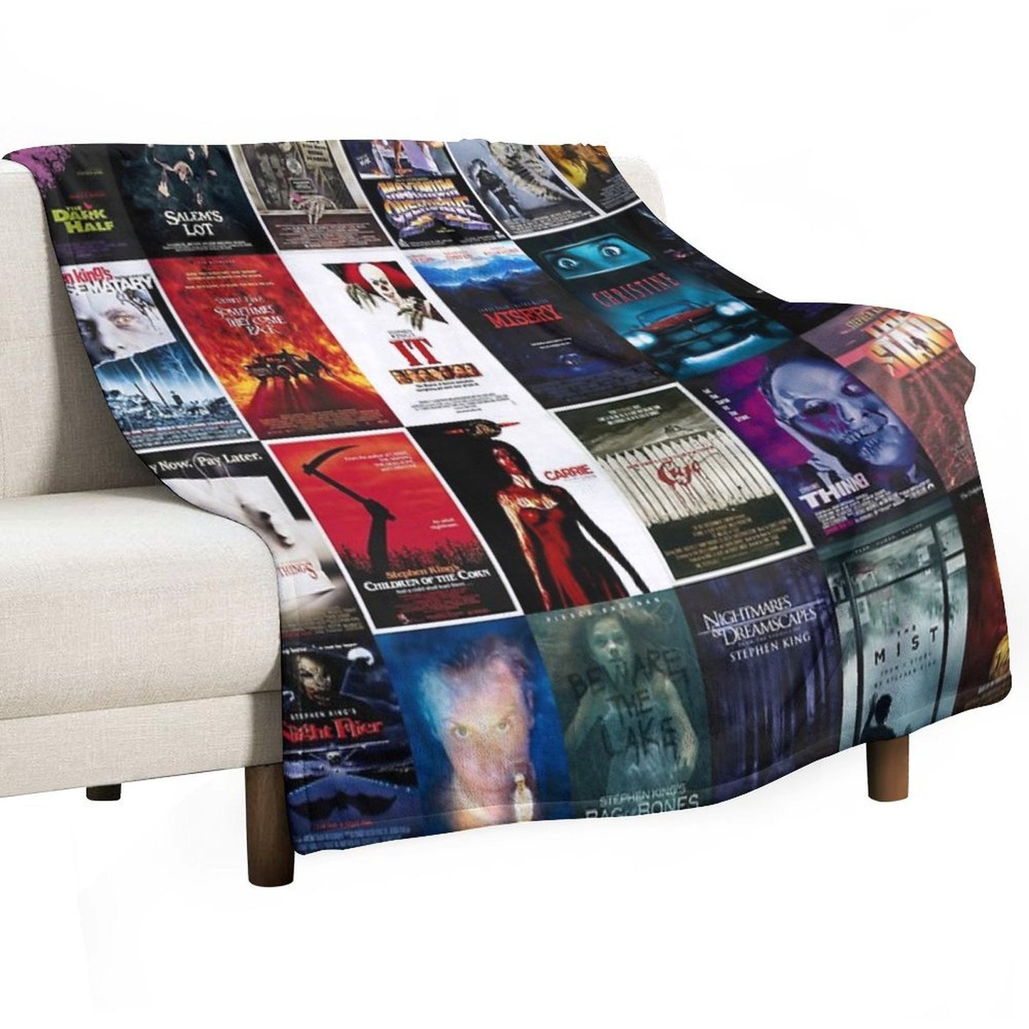 Stephen King Movie Posters Collection Eco-conscious Throw Blanket