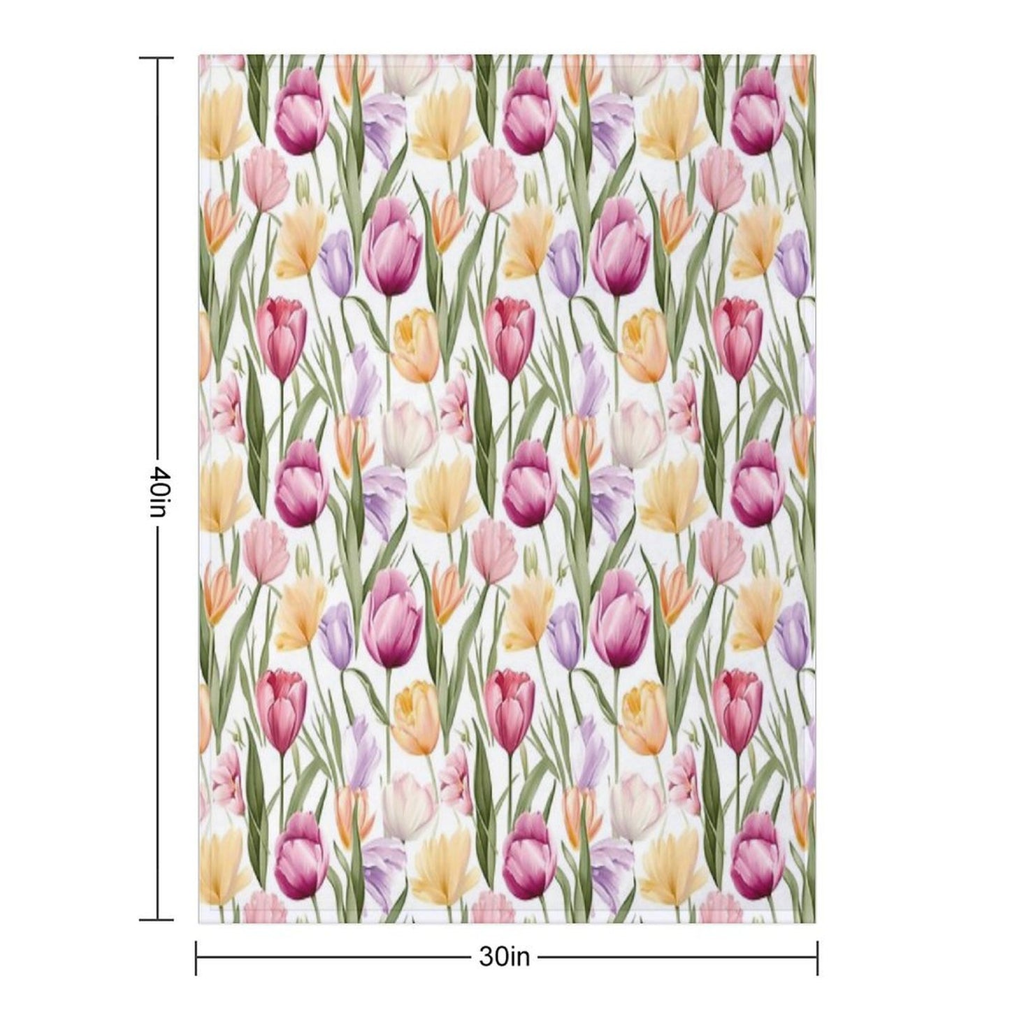 Colourful Tulips Sustainable Throw Blanket