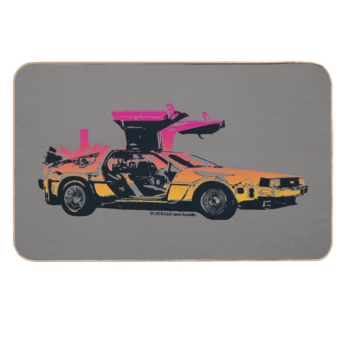 Back to The Future. Delorean Aesthetic. Birthday Party Gifts Repositionable Bath Mat