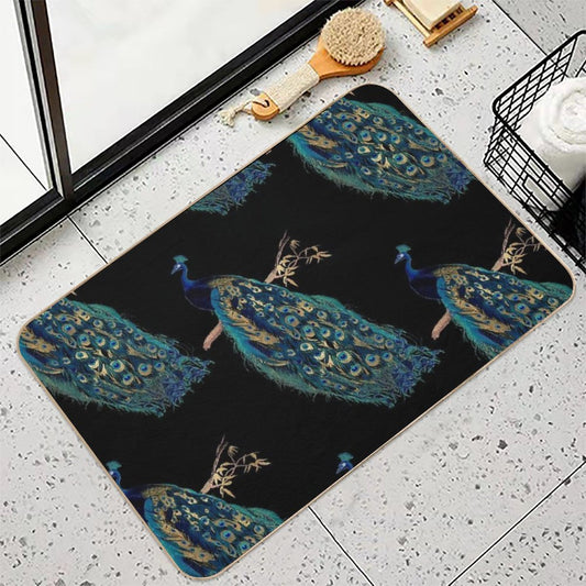 Vintage Peacock  Odorless Bath Mat