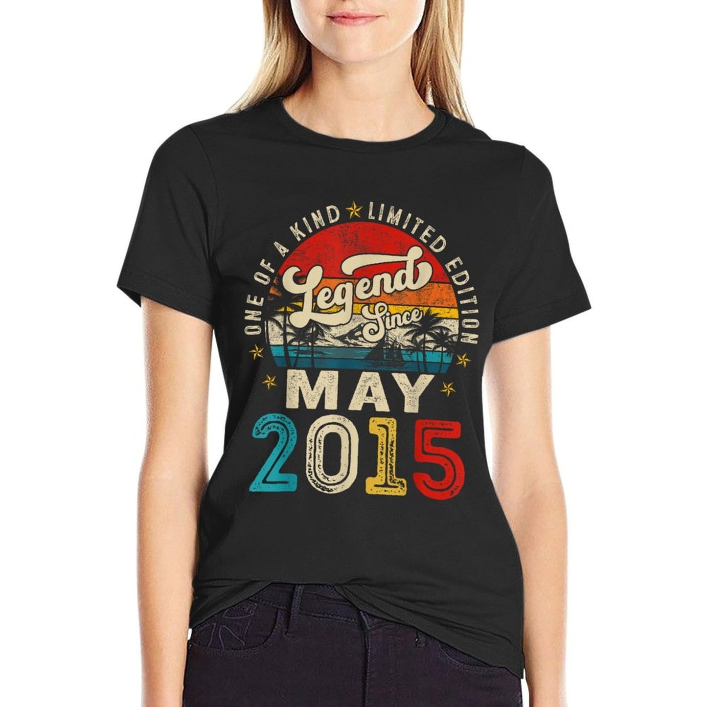 Legend Since May 10 Years Old 2015 Retro 10th Birthday Boys Polyester Blend T-Shirt