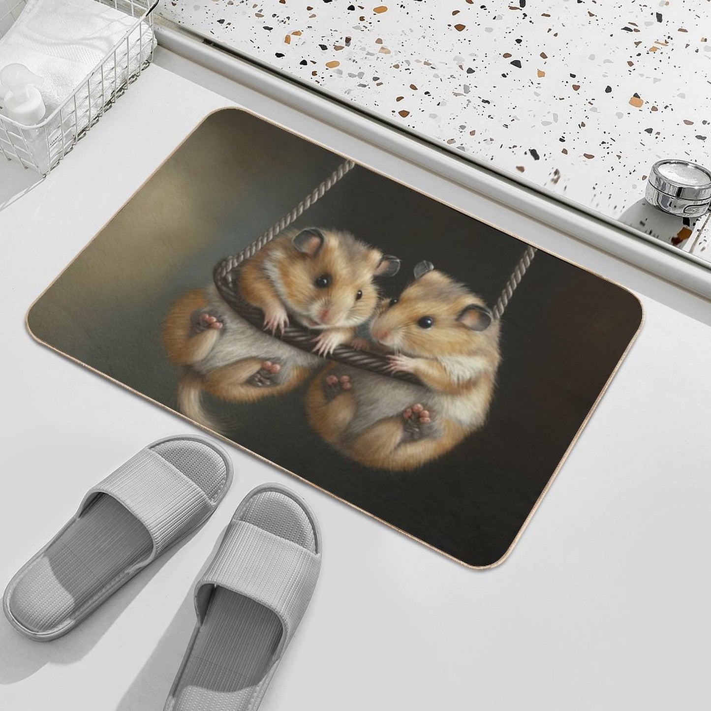 Swingin' Hamsters - The Ultimate Furry Adventure Dirt-Trapping Bath Mat