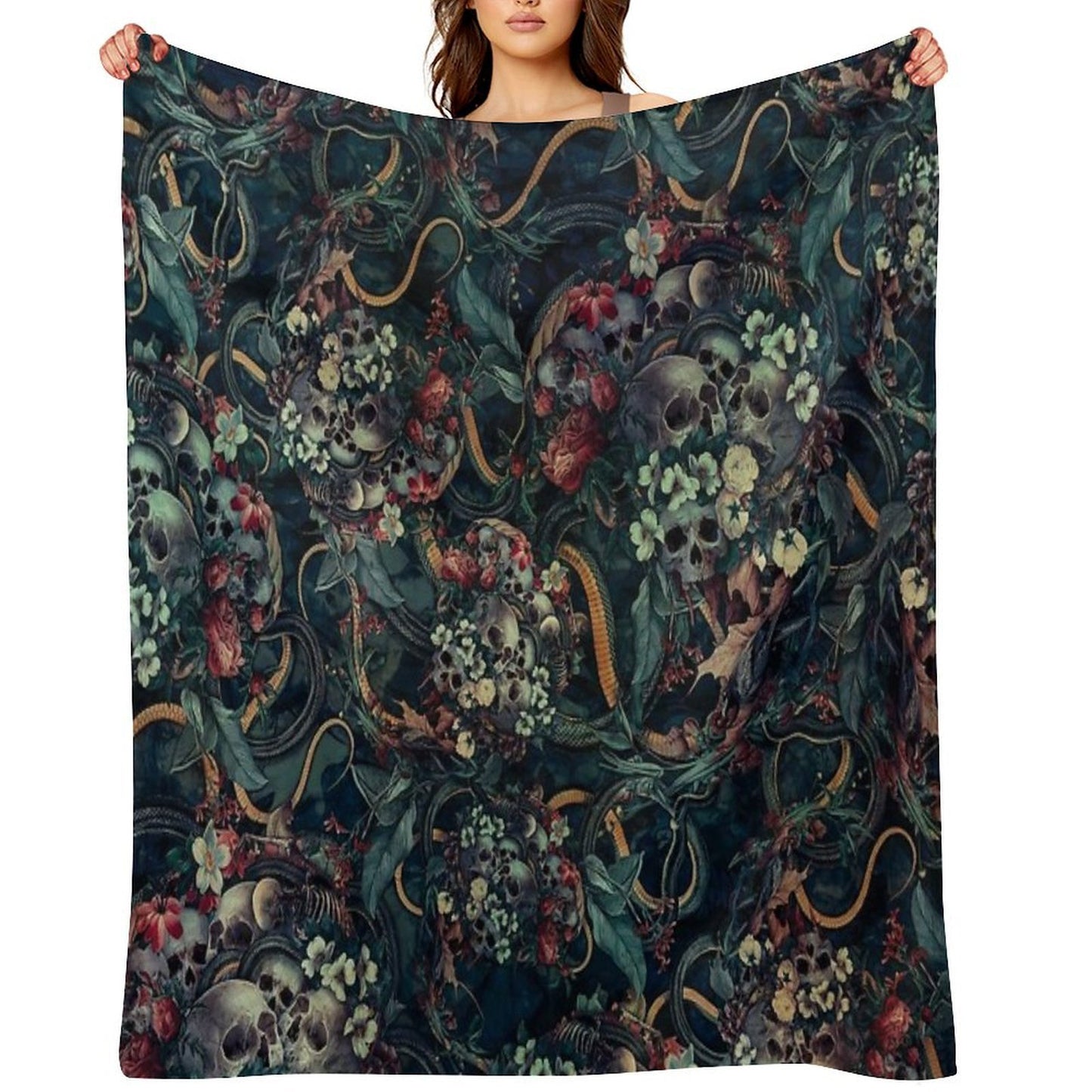 Skulls And Snakes Eco-conscious Throw Blanket